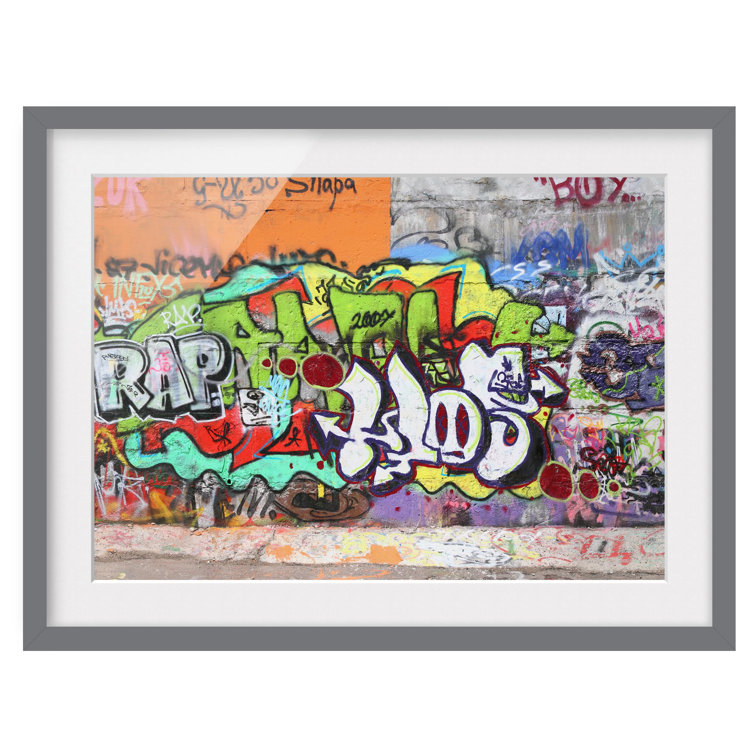 East Urban Home Graffiti Wall Picture Frame Graphic Art Print on